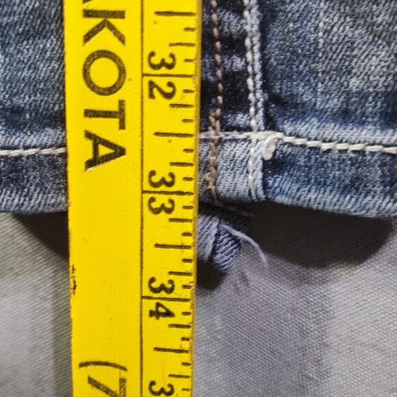 L.A. idol USA jeans flare women's size 3 W28/L34 distressed hard washed blue - Picture 14 of 16